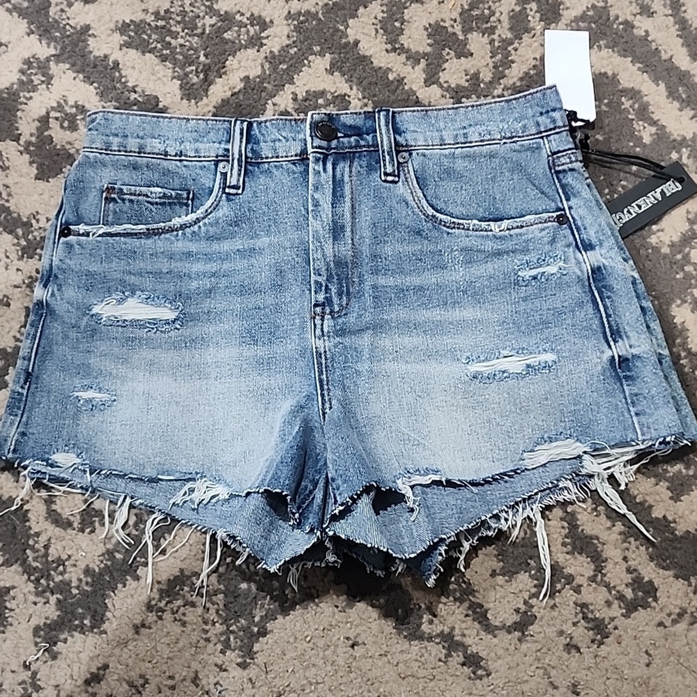 Blank NYC The Barrow Vintage High Rise Denim Shorts Jort size Raw Hem NWT